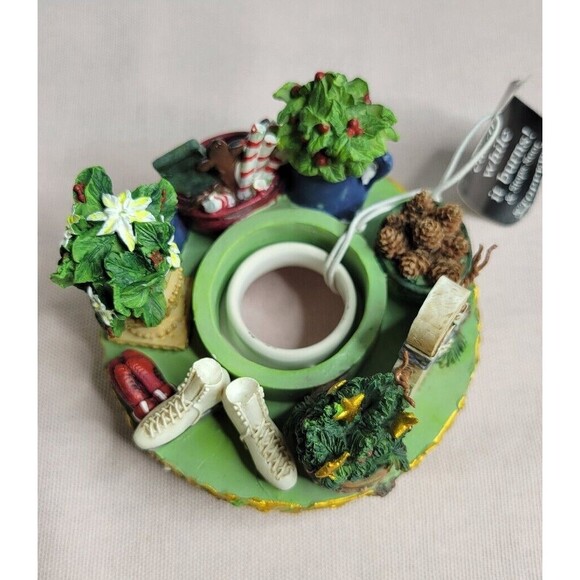 Candle Capper Old Virginia Candle Company POINSETTIA Candle Topper Christmas B59 - Picture 2 of 10